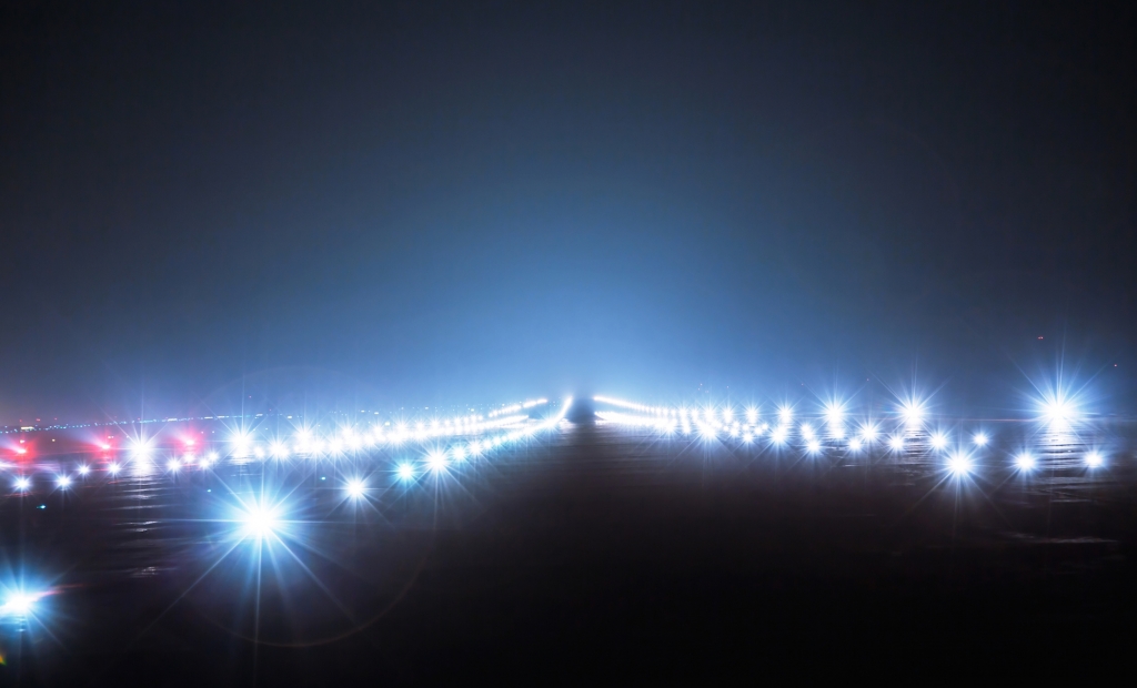 night runway lights